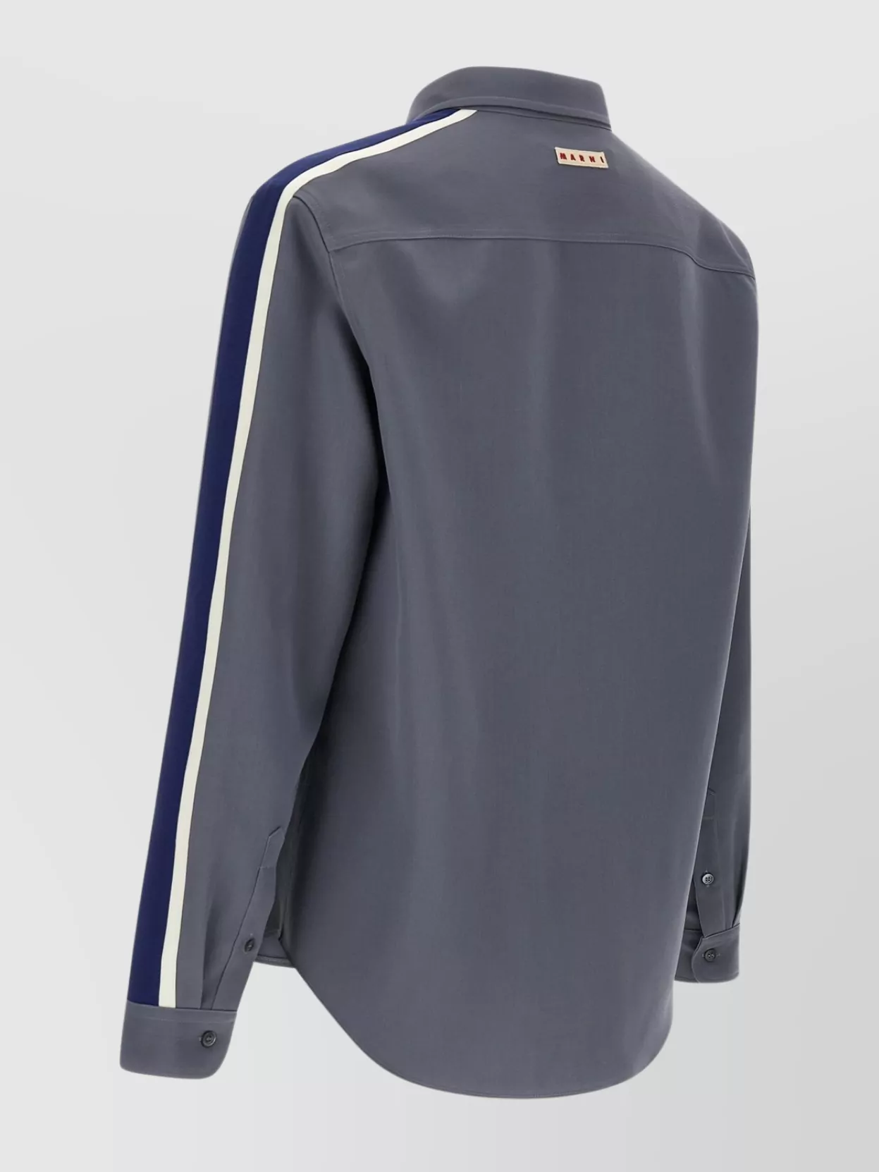 Marni Wool Shirt With Button-down Collar And Pocket In Gray