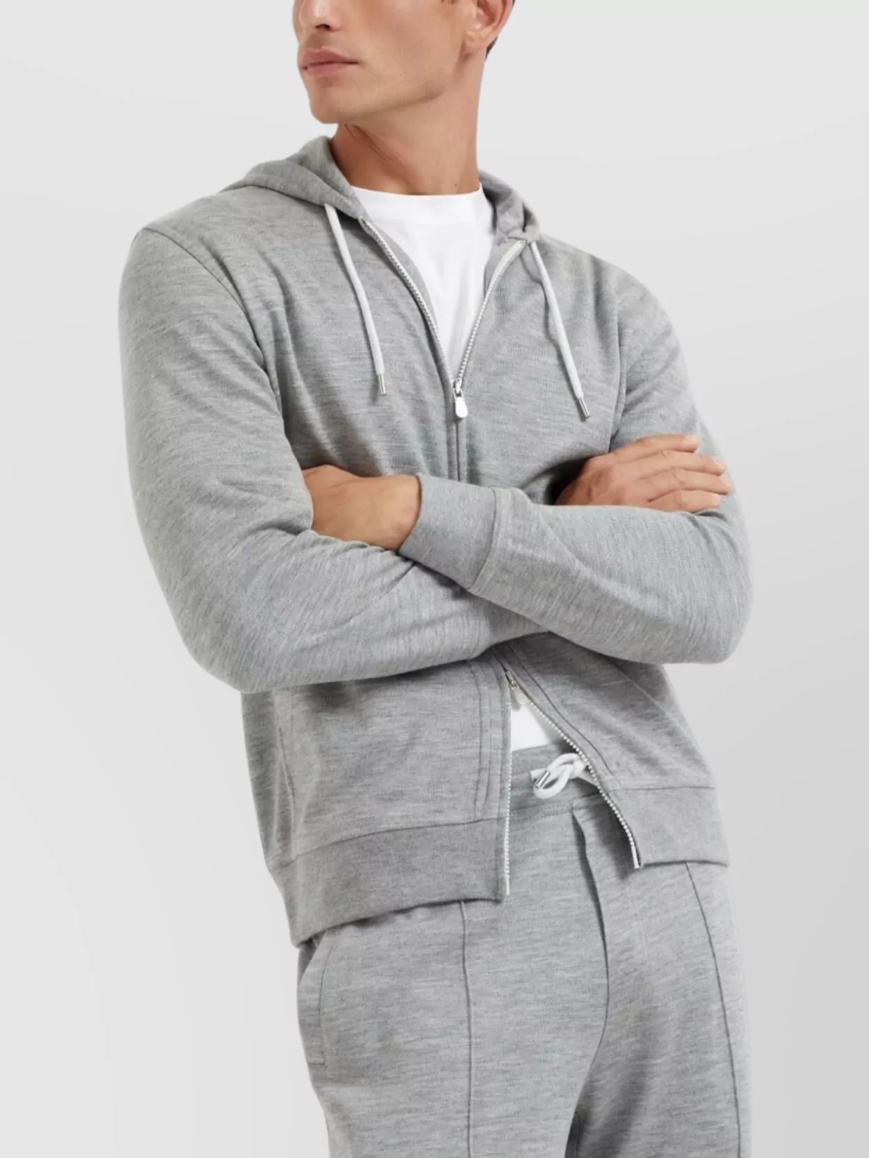Brunello Cucinelli Cashmere Silk Blend Hoodie And Pockets