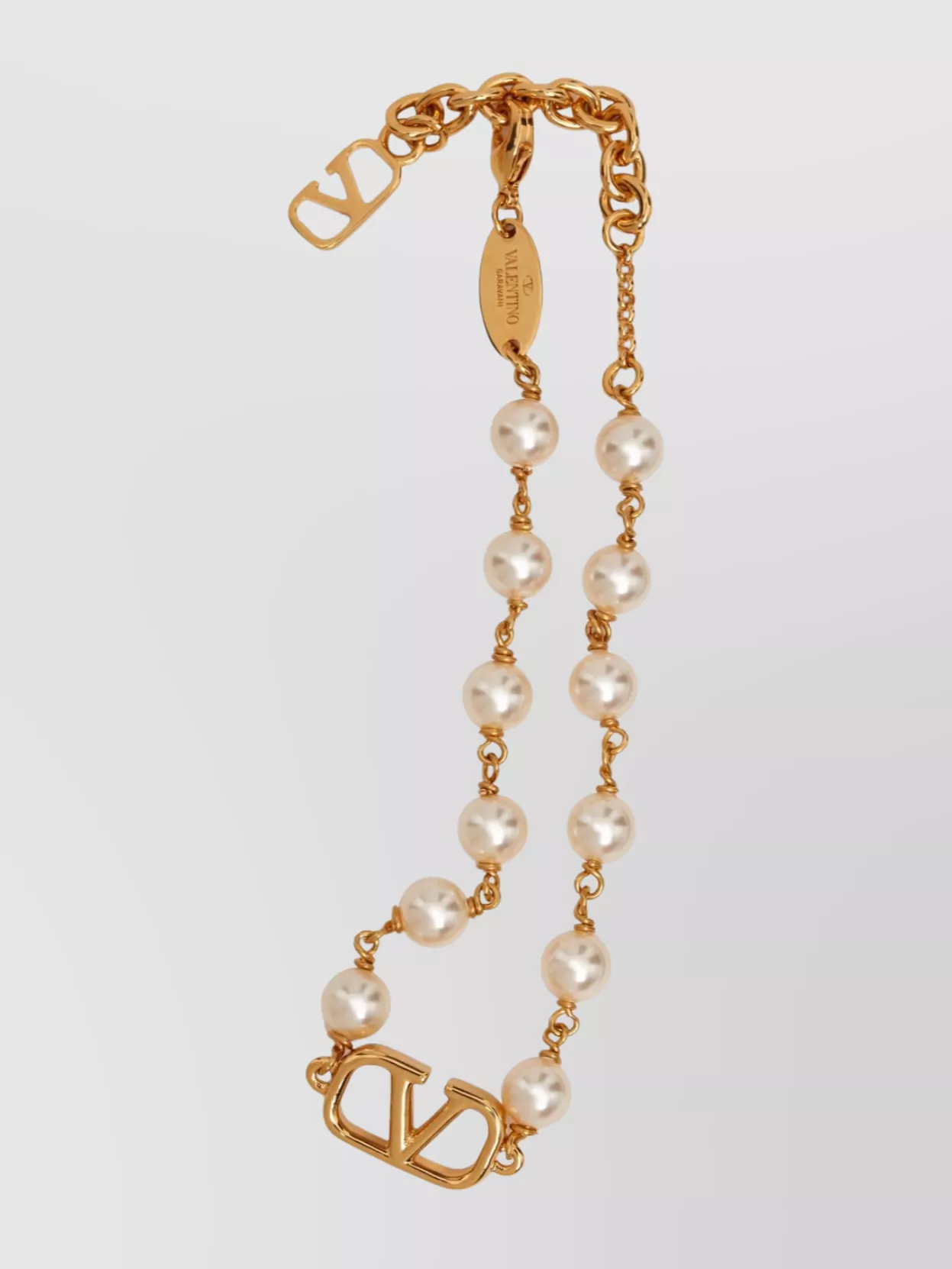 Valentino Garavani Signature Bracelet With Adjustable Pearl Embellishments