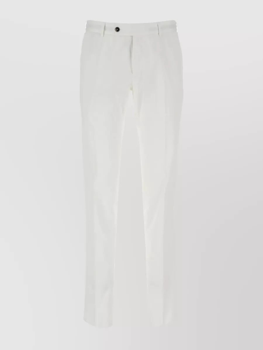 Shop Pt Torino Cotton Pant With Elastic Waist And Pockets In White