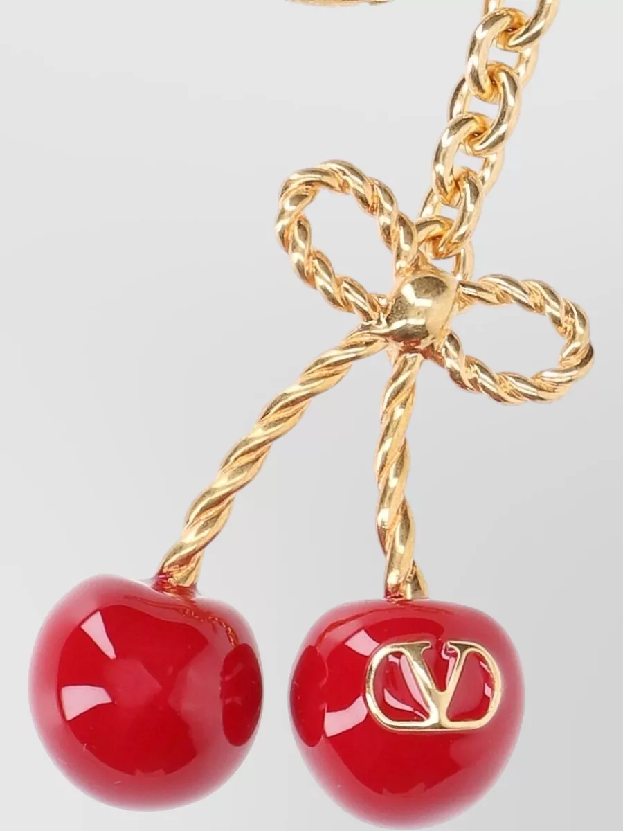 Valentino Garavani Chain Link Key Holder Cherry Charm