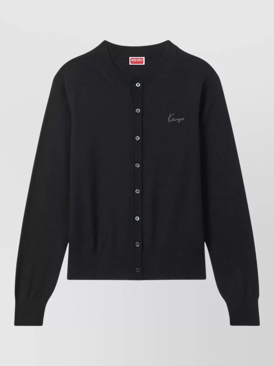 Kenzo embroidered crewneck cardigan