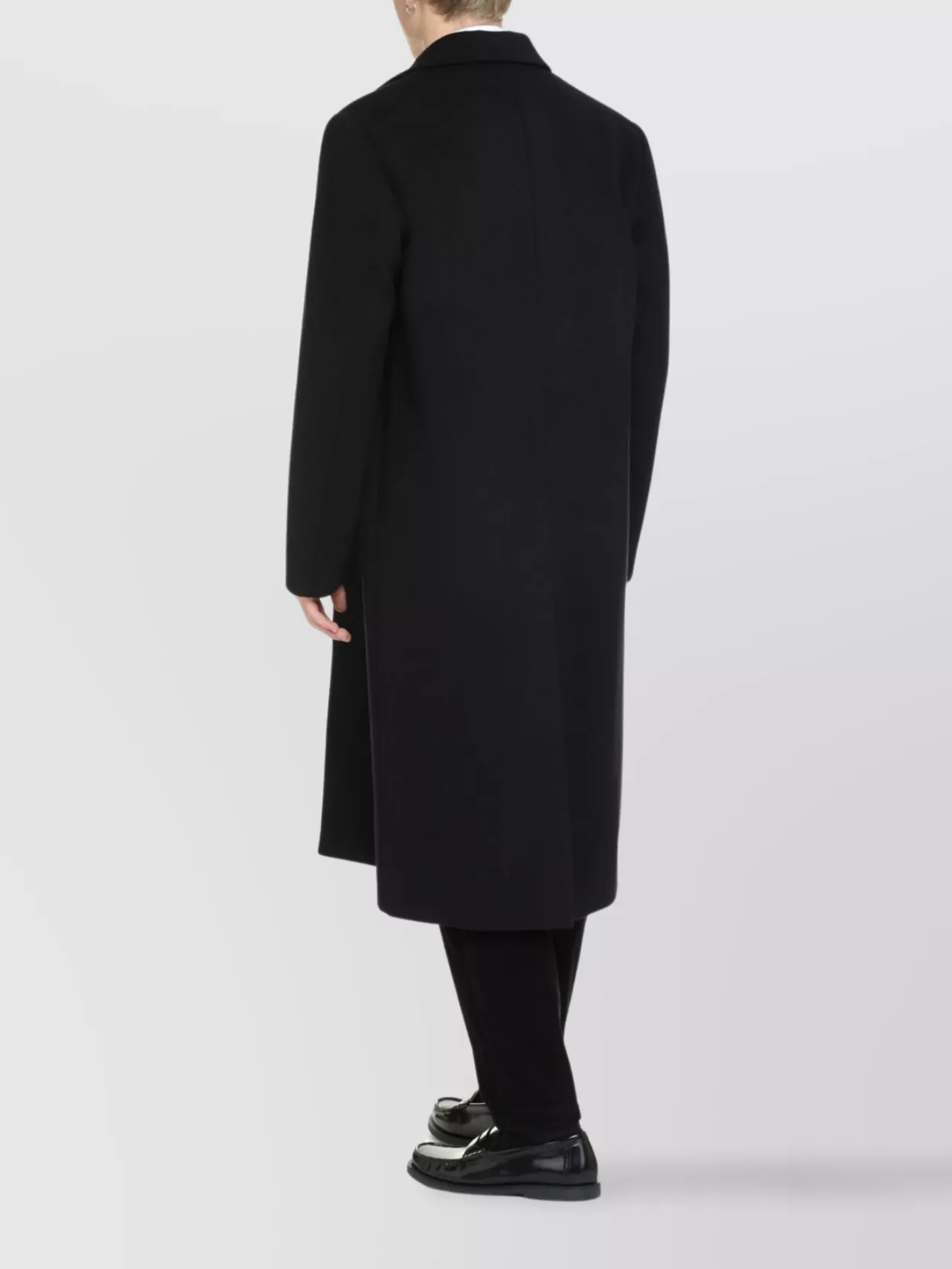 Valentino Wool Blend Coat With Back Slit Hem