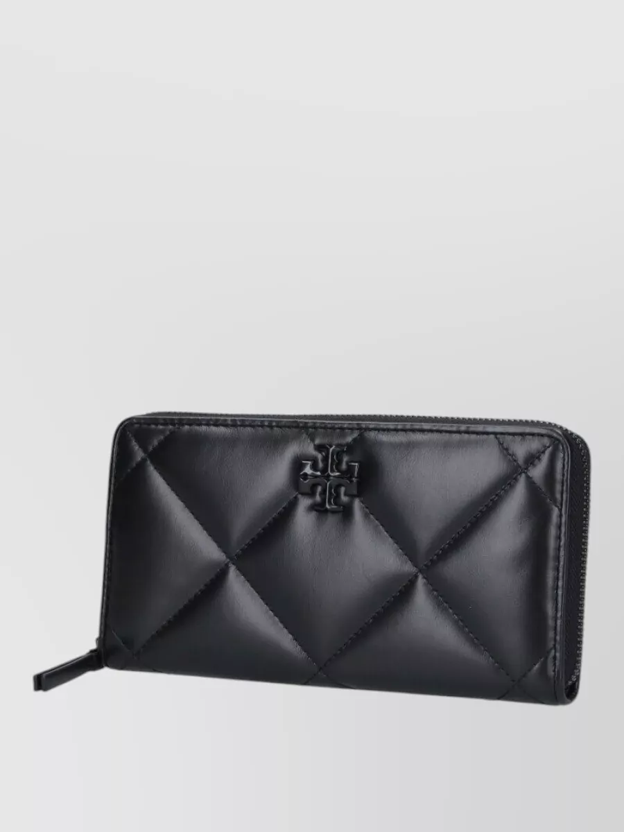 Tory Burch Quilted Leather Wallet And Cardholder In Black