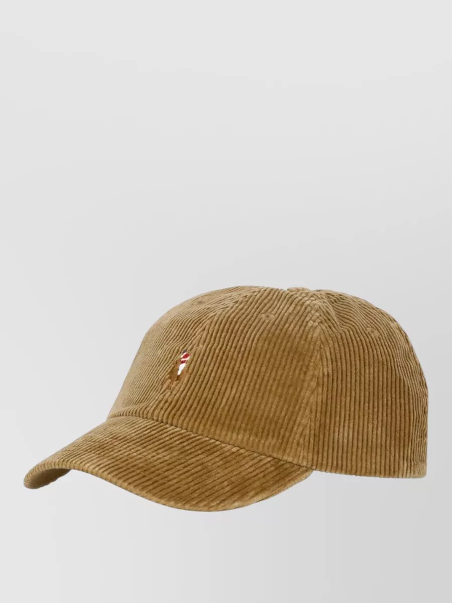 Ralph Lauren Corduroy Cap Curved Brim Embroidered Eyelets