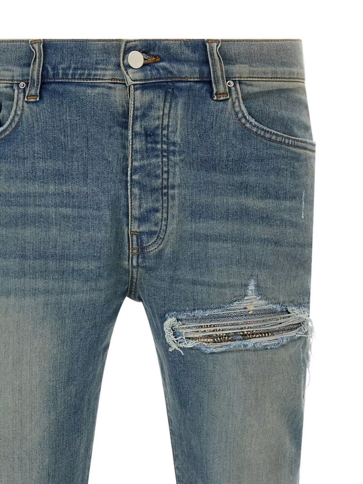 Amiri Distressed Five-Pocket Denim Trousers