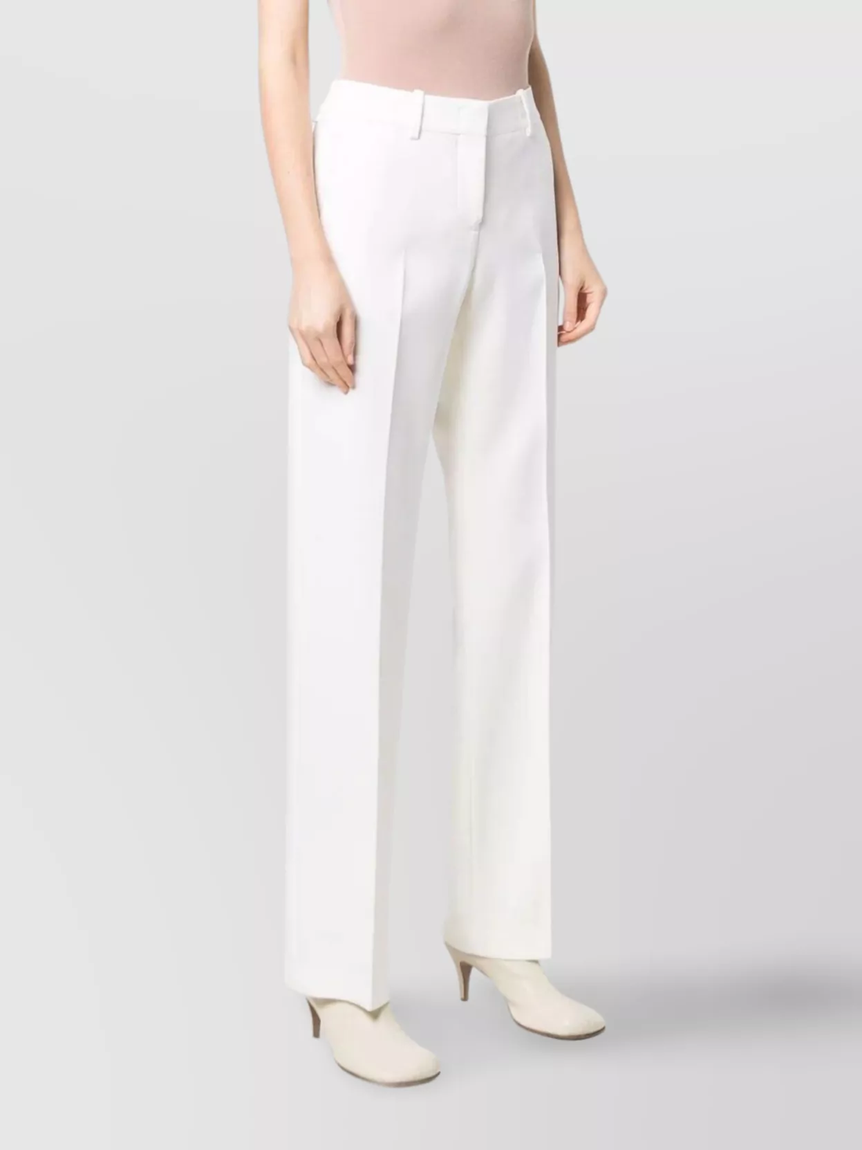 Ermanno Scervino Straight Leg Trousers With Belt Loops And Pockets In White