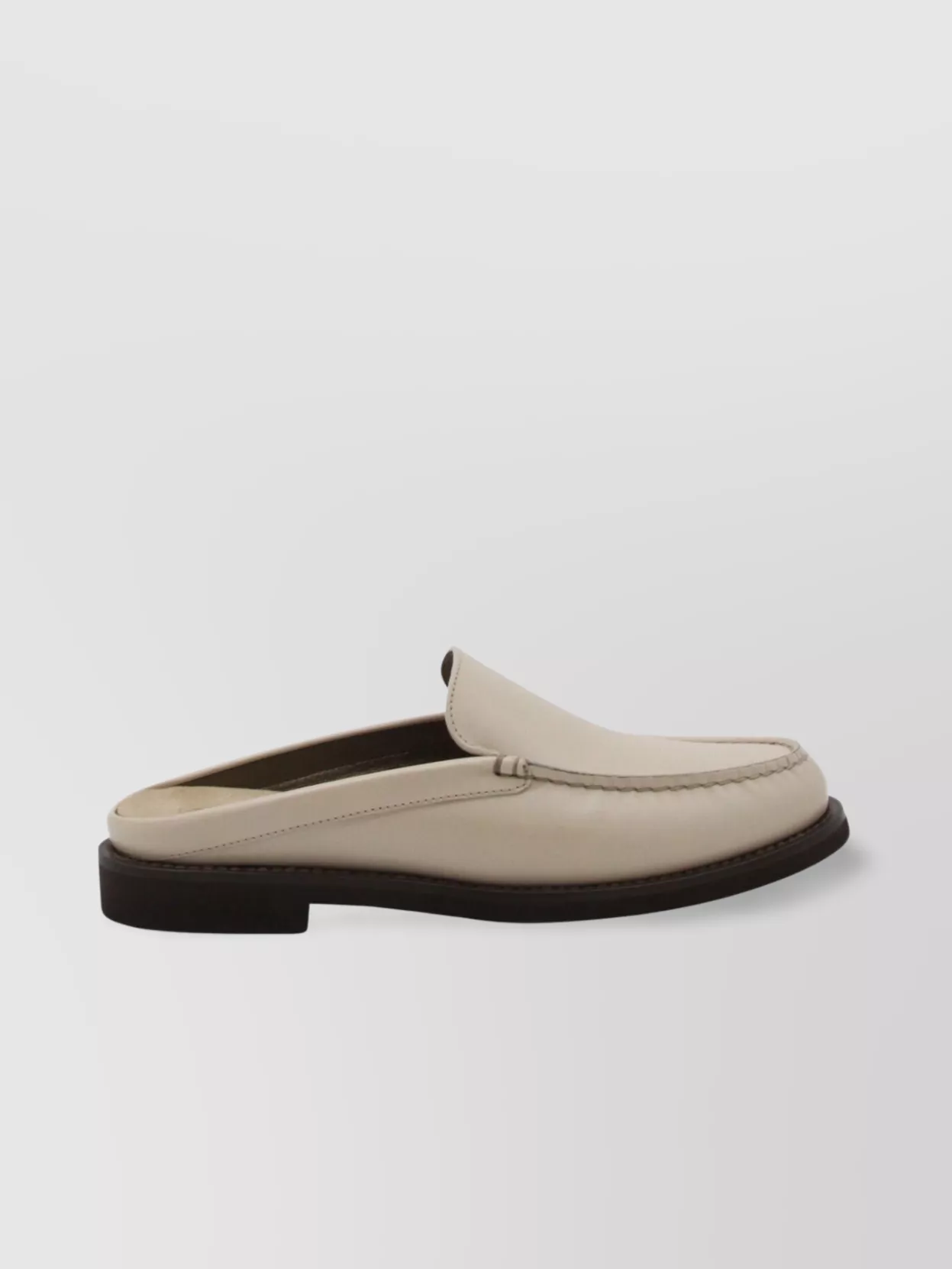 Brunello Cucinelli Stitched Leather Sole Loafers Round Toe