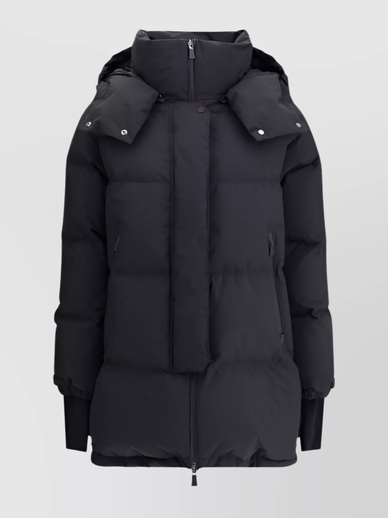 Herno Long Length Quilted Hooded Down Jacket In Black
