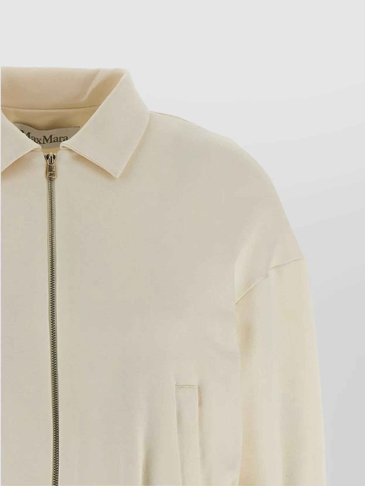 Max Mara Collared Sweatshirt With Front Pockets And Long Sleeves