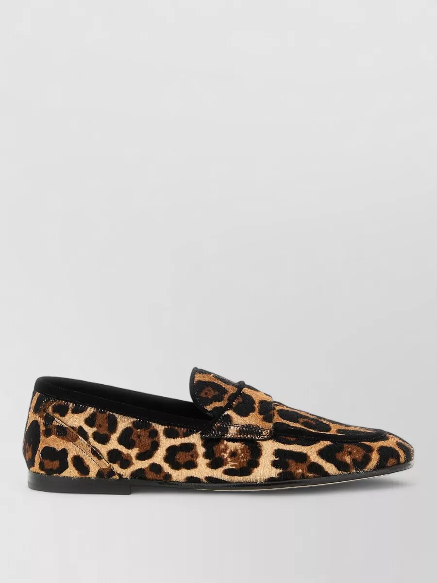 Dolce&Gabbana Ariosto Loafers Animal Print Round Toe