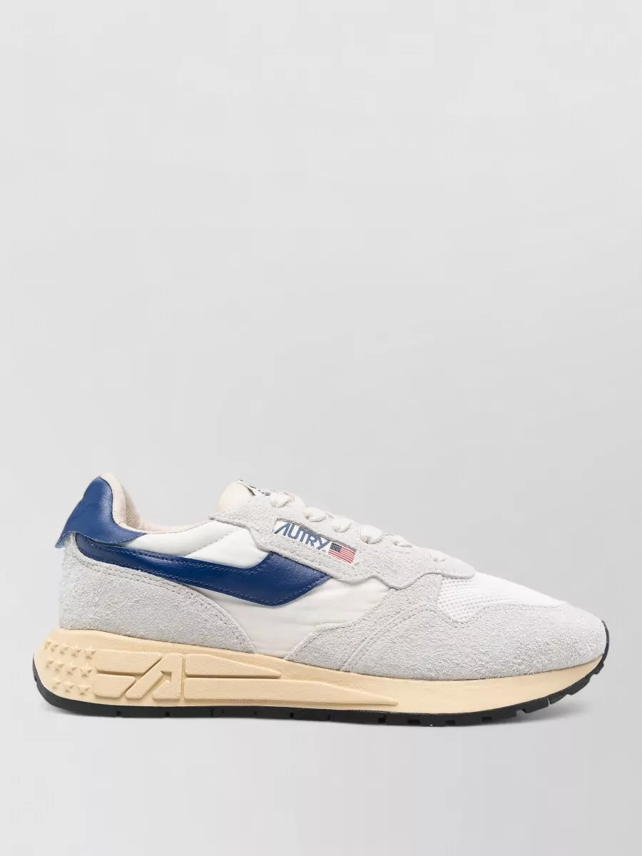 Autry Low Sneakers Round Toe Suede Mesh Rubber