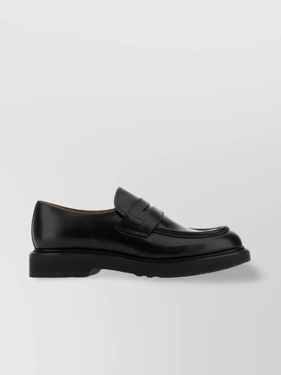 Shop Church's Classic Penny Loafer With Rounded Toe And Stacked Heel In Black