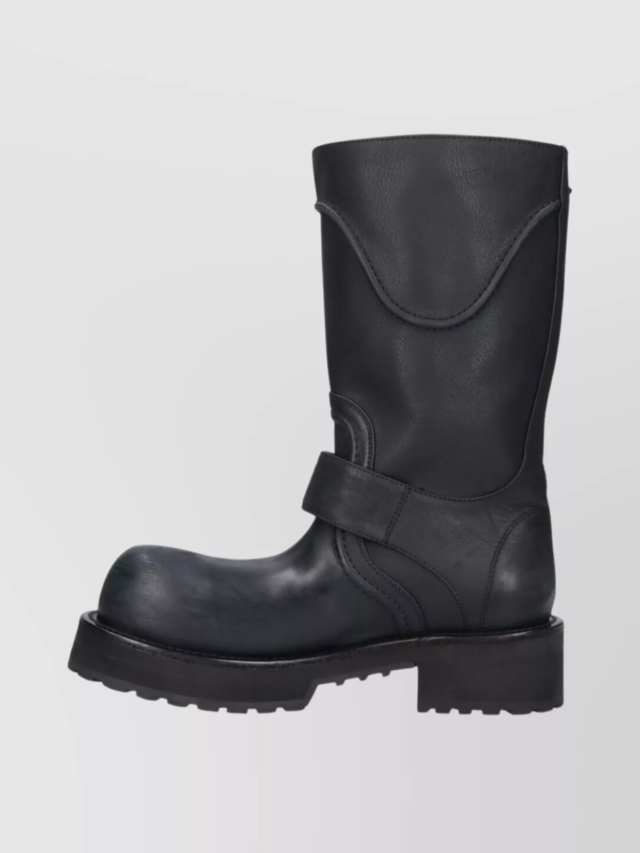 Balenciaga Textured Leather Ankle Boots With Chunky Sole In Black
