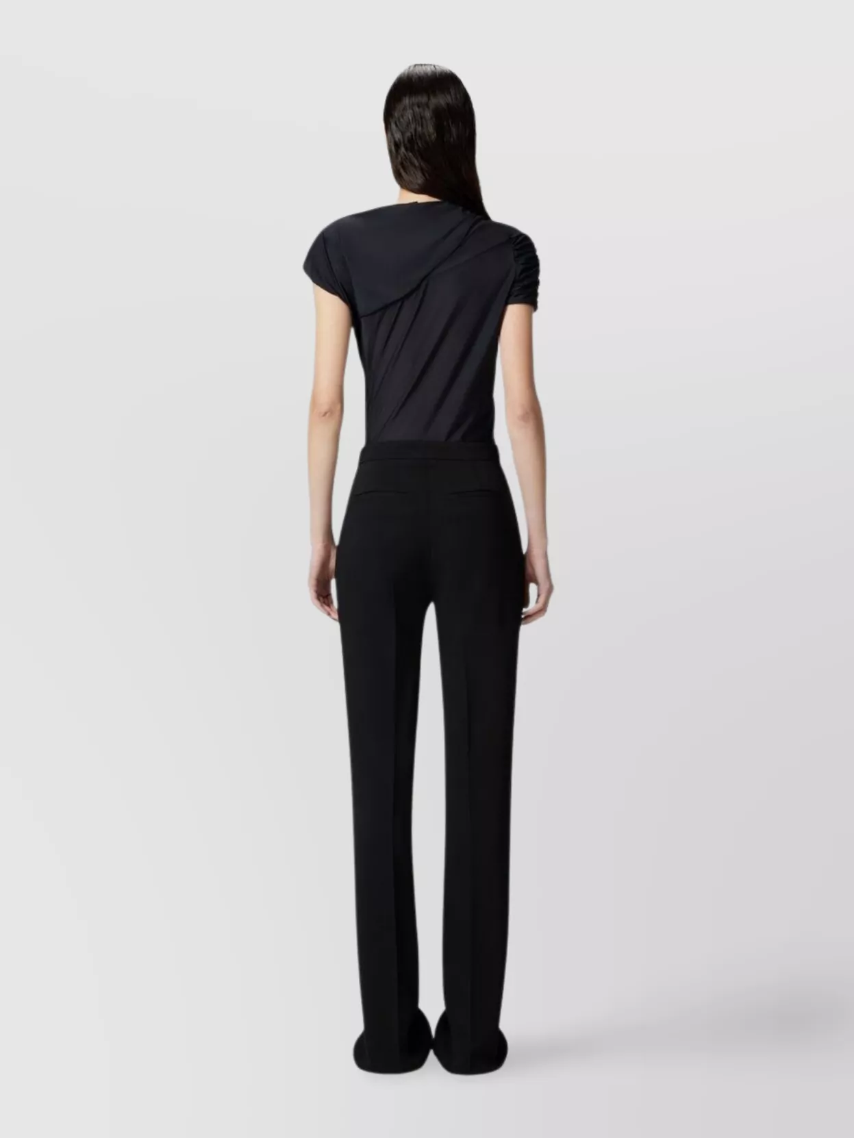 Pinko Trousers High-waisted Wide-leg Belt Loops In Black