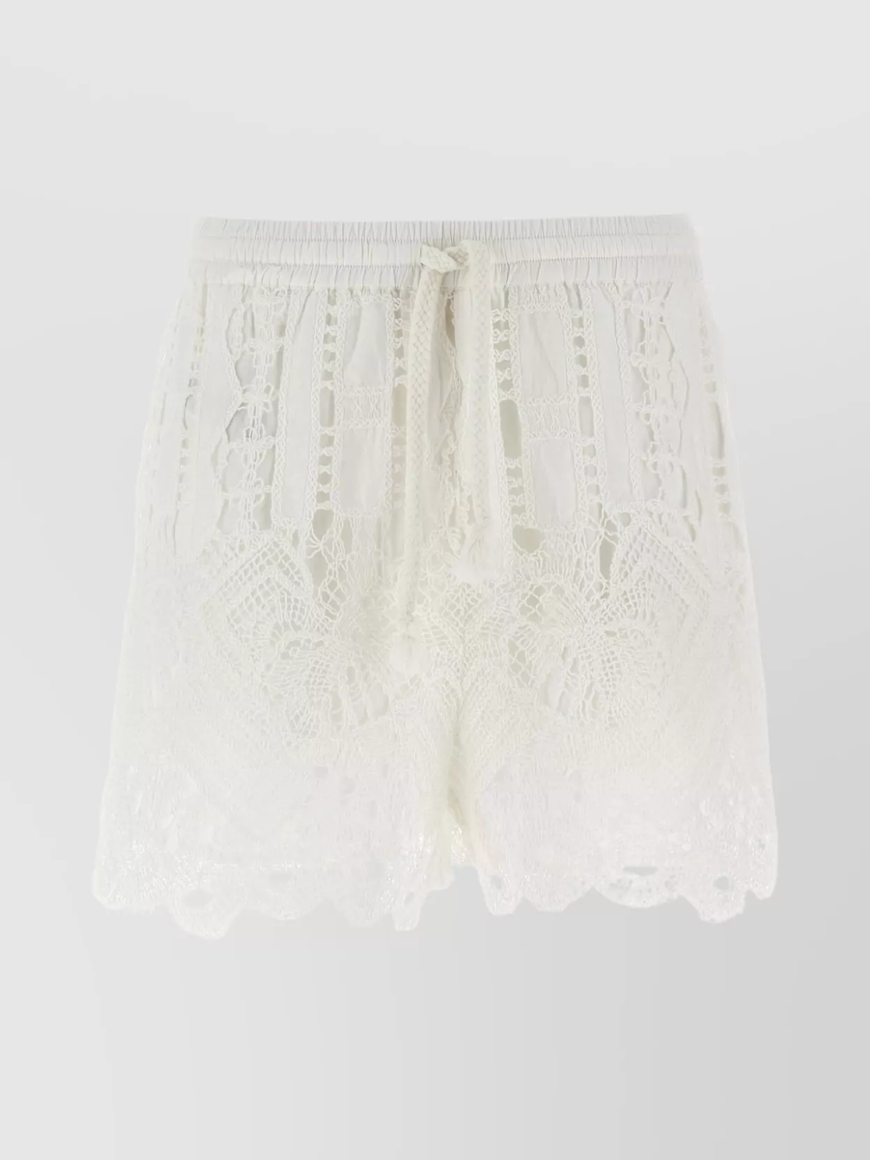 Pinko White Lace Design Serenata Rap Shorts