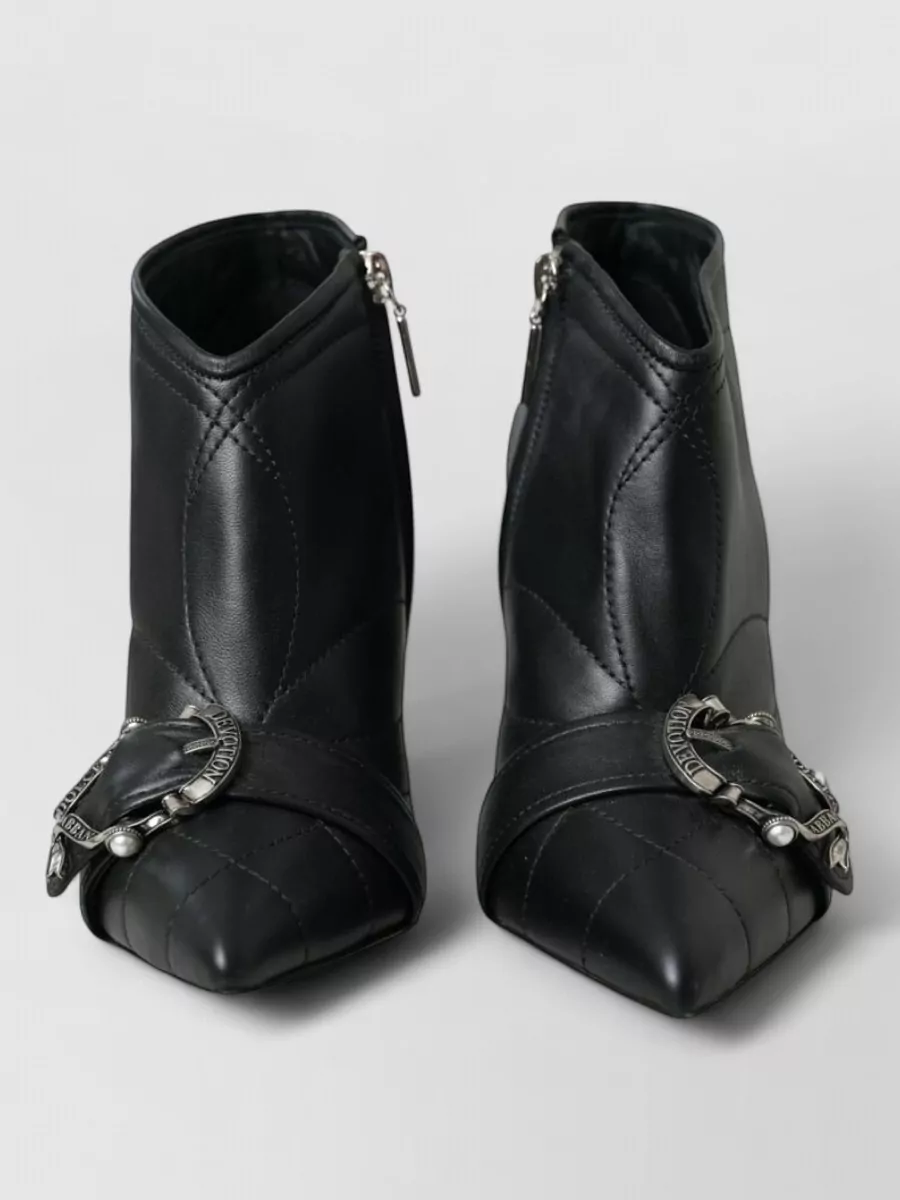 Dolce&Gabbana leather quilted buckled boots