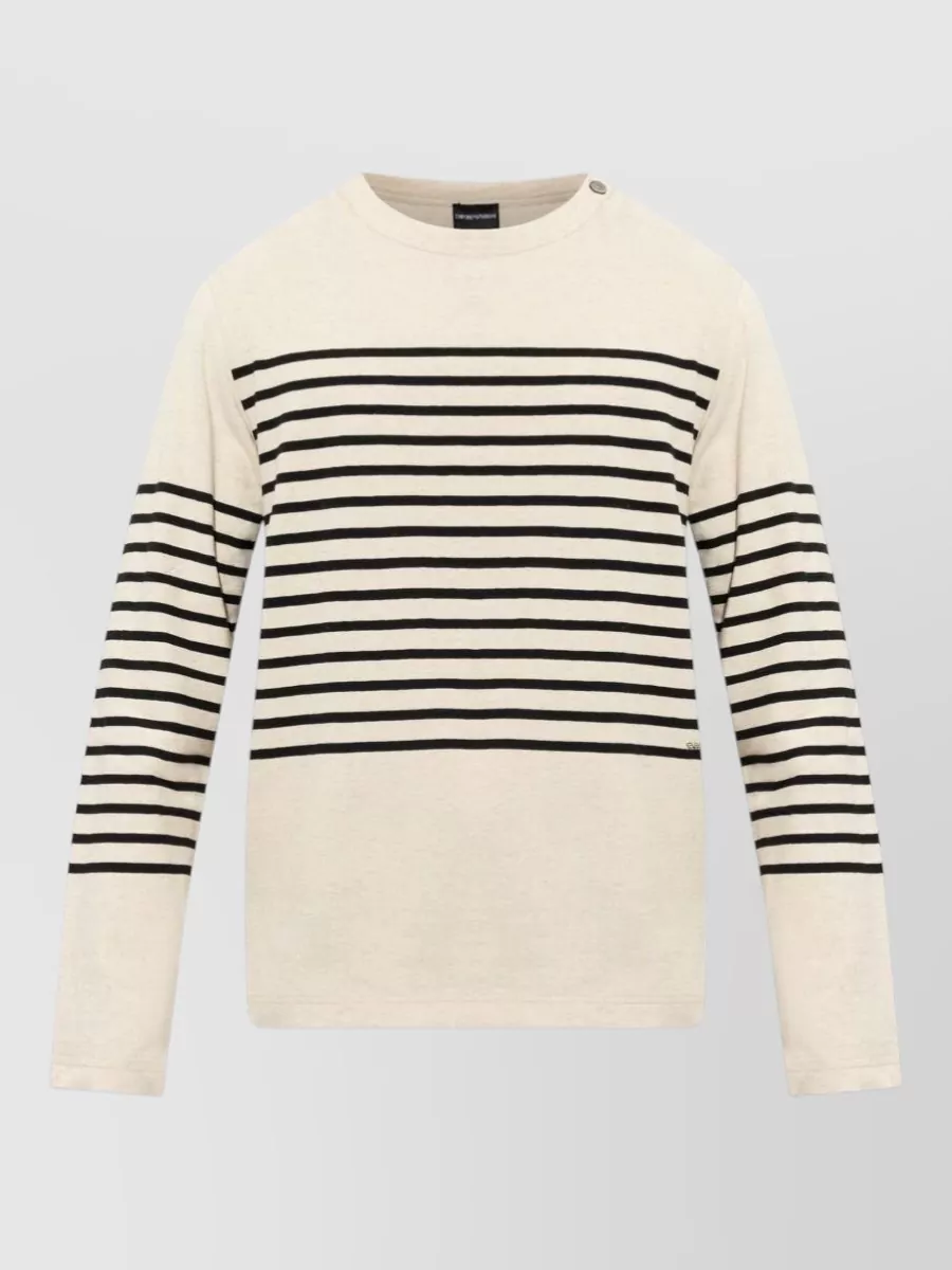 Emporio Armani striped long-sleeve crew-neck t-shirt