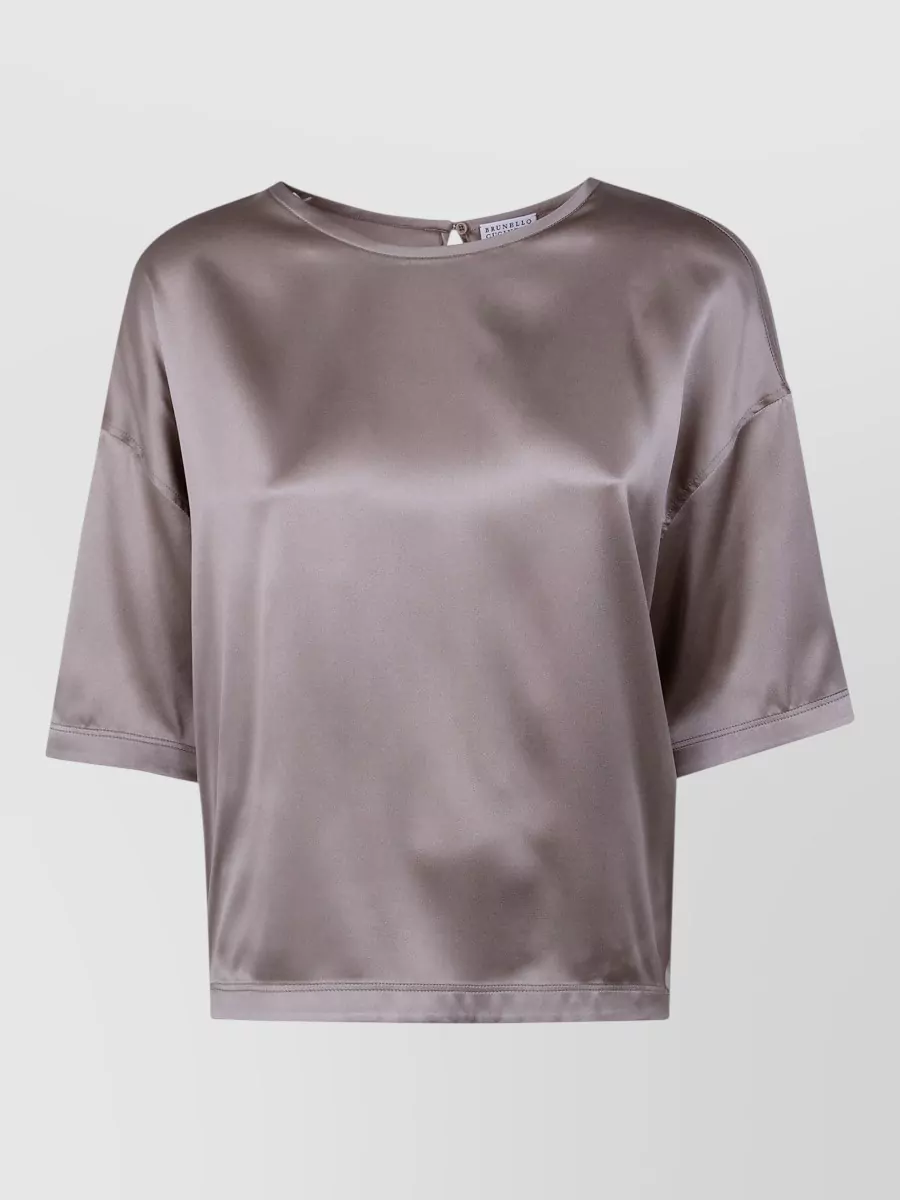 Brunello Cucinelli silk short-sleeve blouse