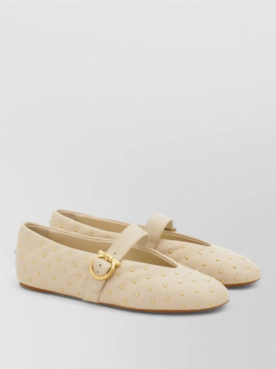 Ferragamo leather quilted ballet flats