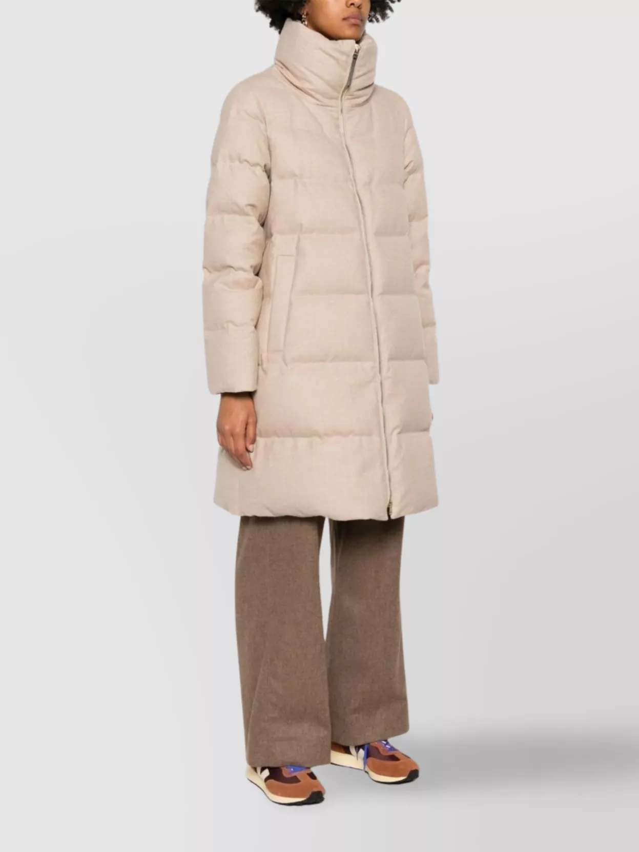 Herno Wool Quilted Midi Down Puffer Jacket