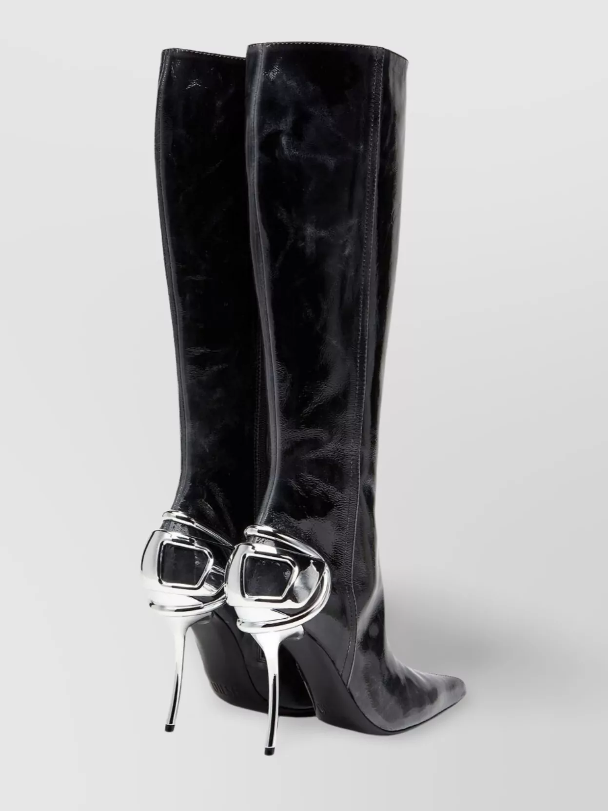 Diesel Shiny Leather Knee High Boots