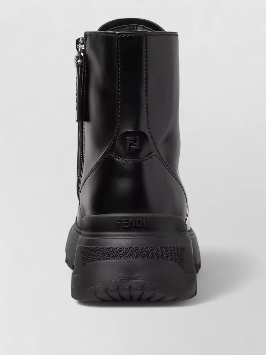 Fendi Leather Combat Boots