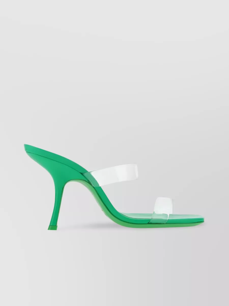 Shop By Far Clara 100mm Square-toe Sandals In Green