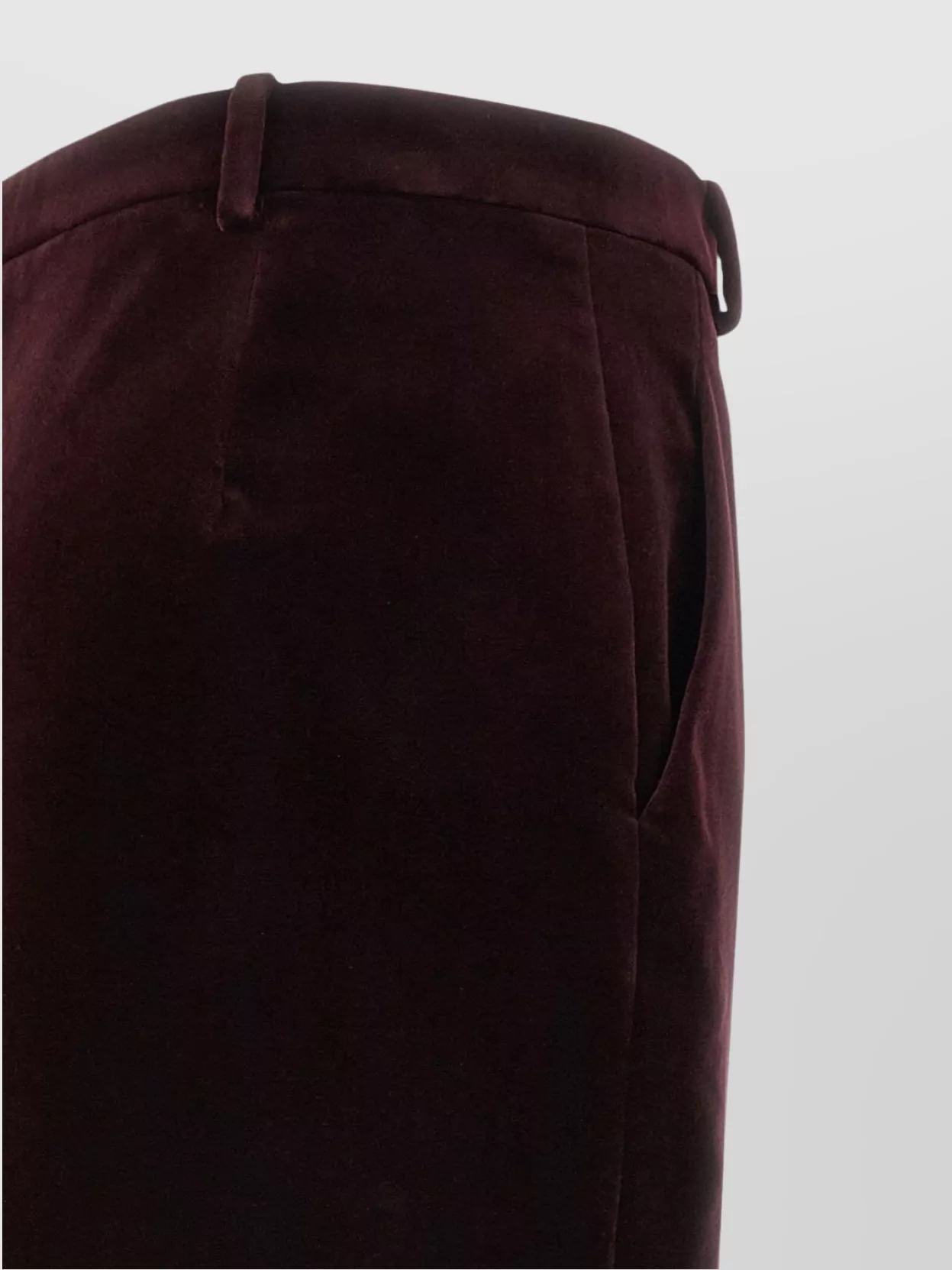 Saint Laurent Velvet Skirt With Belt Loops And Side Seam Detail