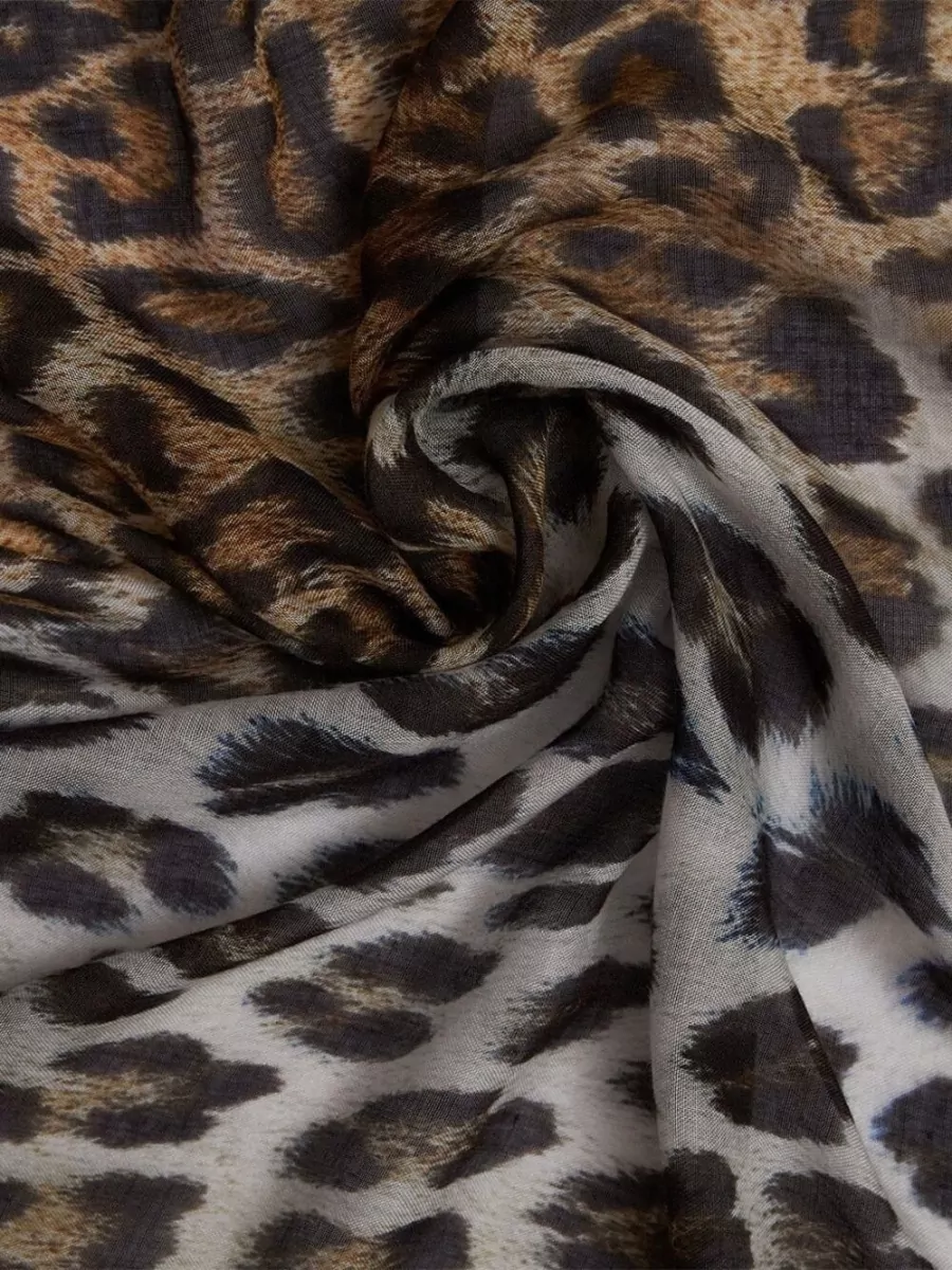 Faliero Sarti Silk Blend Animal-Print Scarf