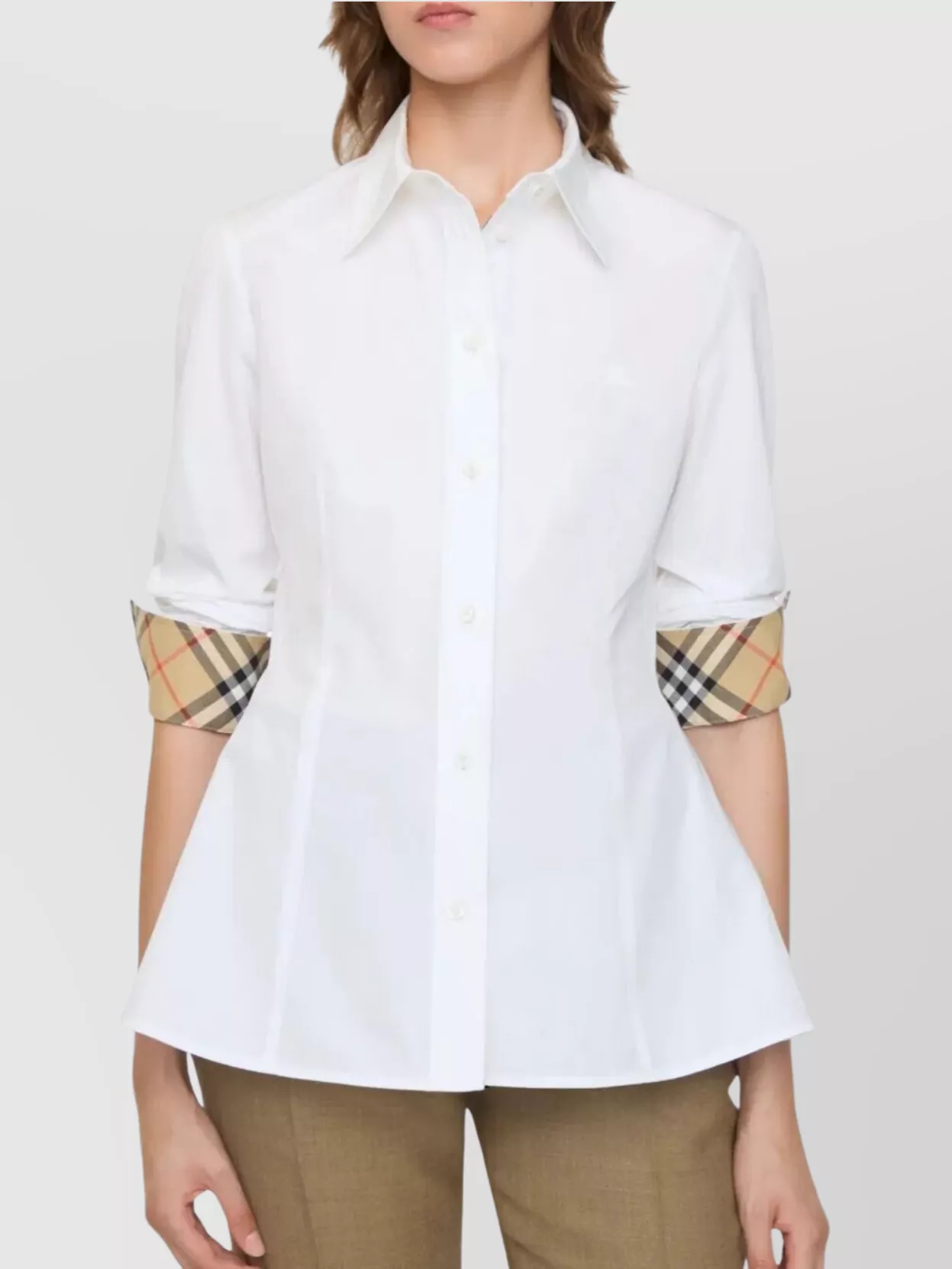 Burberry Eliza Cotton Shirt With Drop Waist Clothing In White