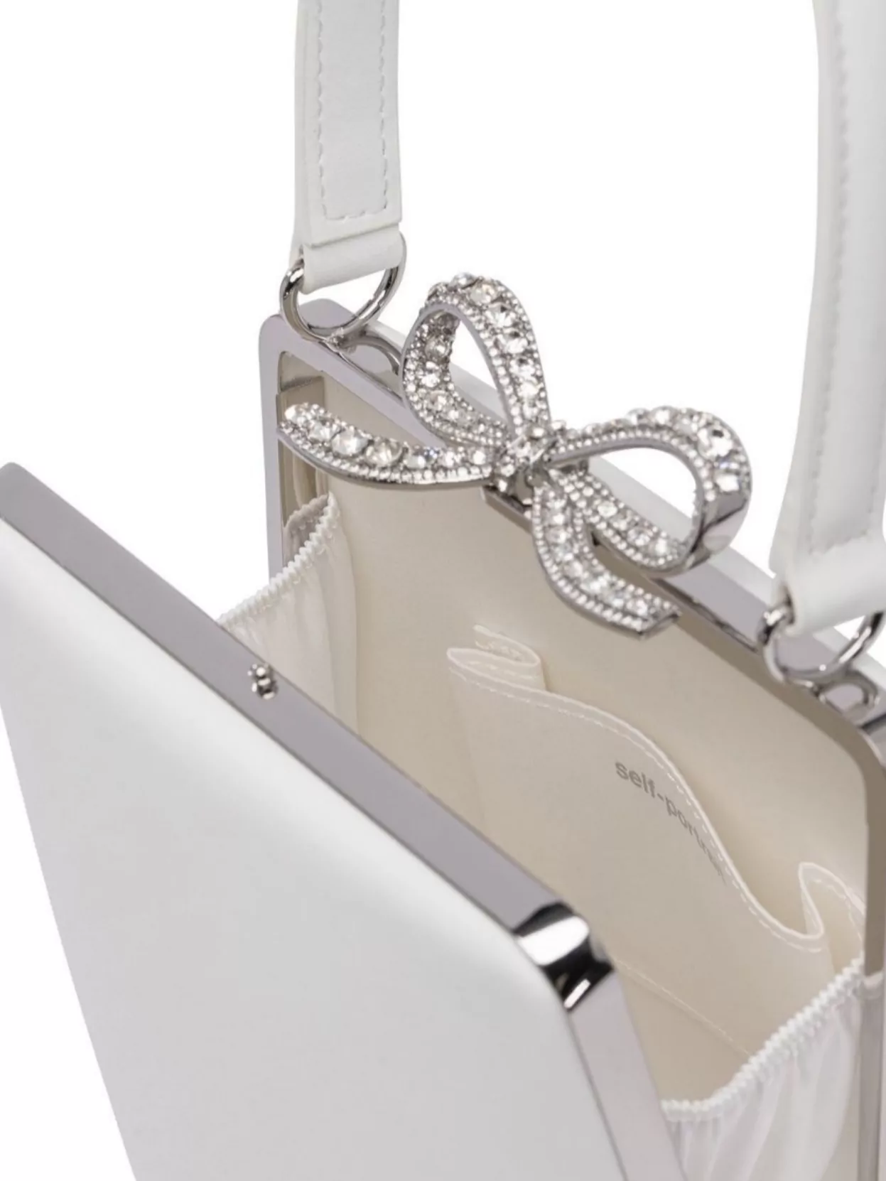 Self-Portrait Bow Detail Metal Frame Tote Bag