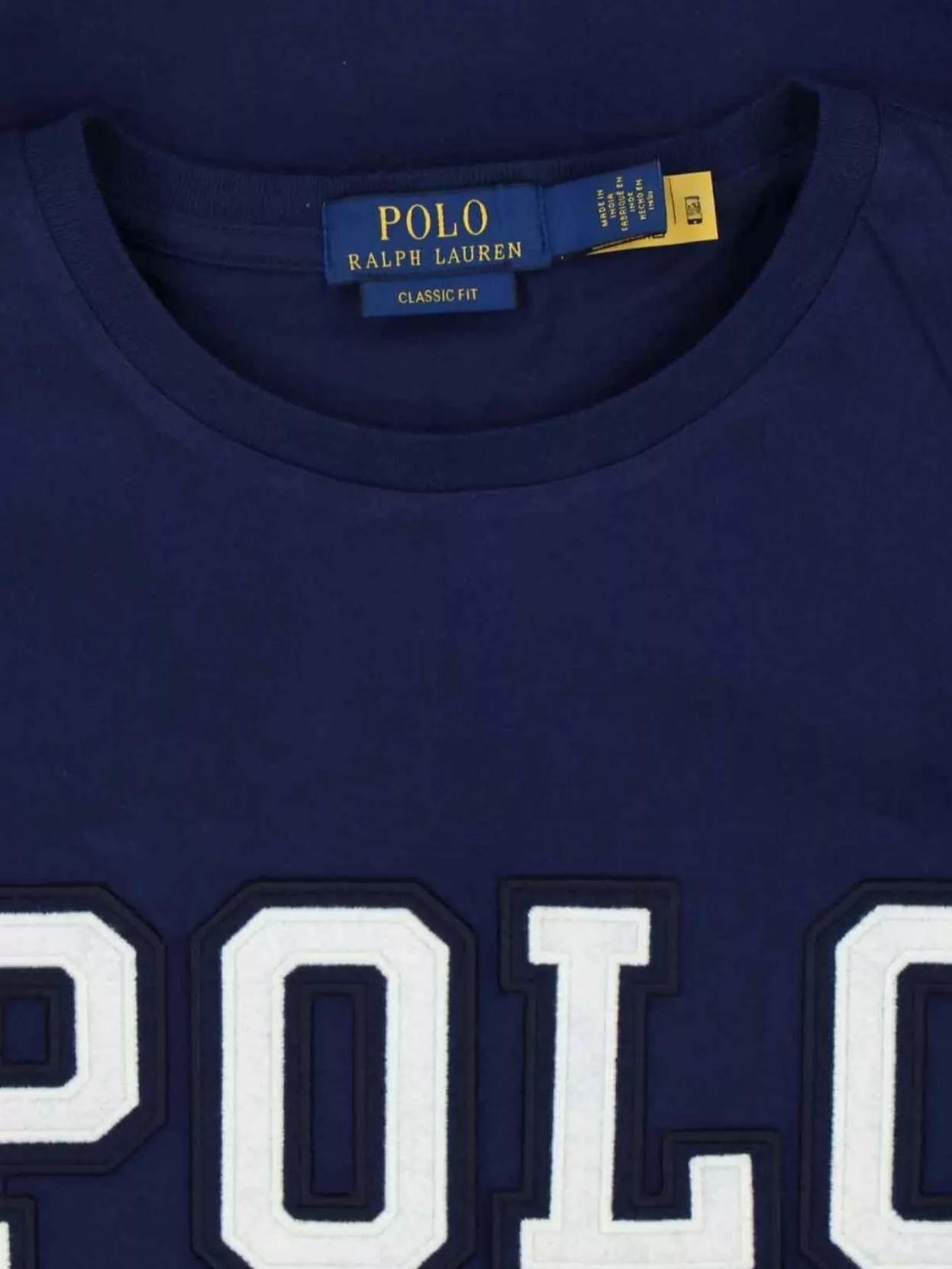Polo Ralph Lauren Blue Crewneck T-shirt With Logo Lettering On The Fornt And Pony Embroidery On The Front