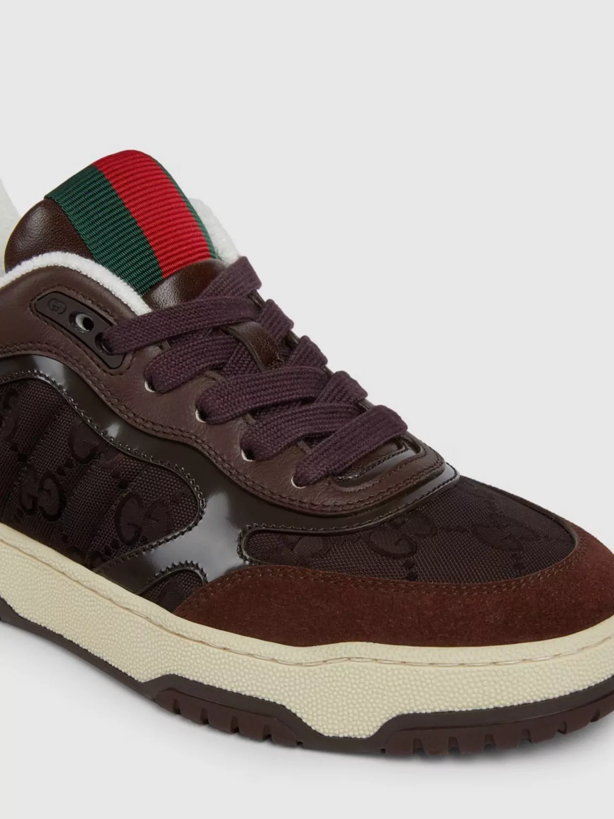 Gucci Motion Contrast Embroidered Perforated Sneakers