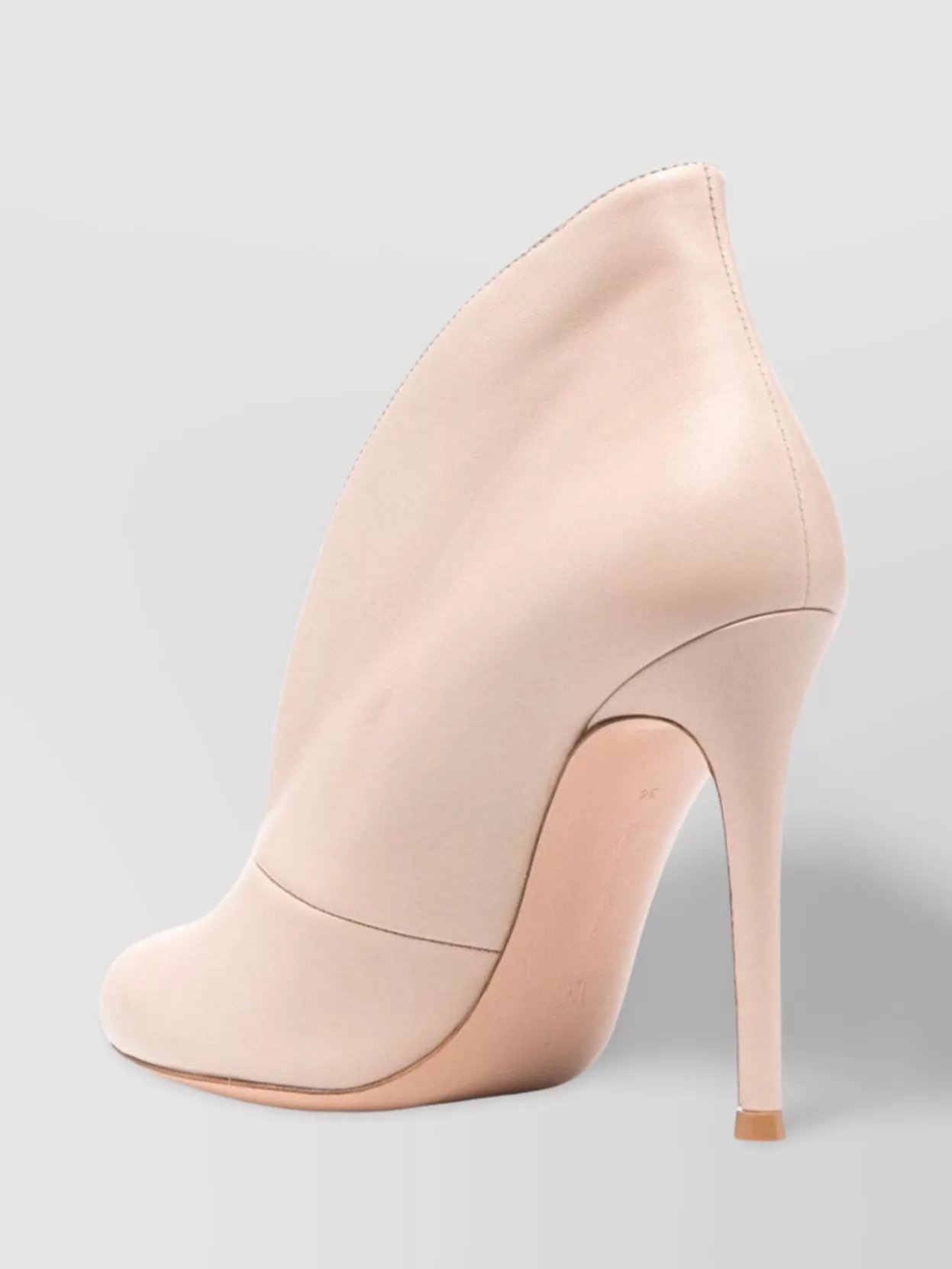 Gianvito Rossi Open Toe Leather Heel Ankle Boots
