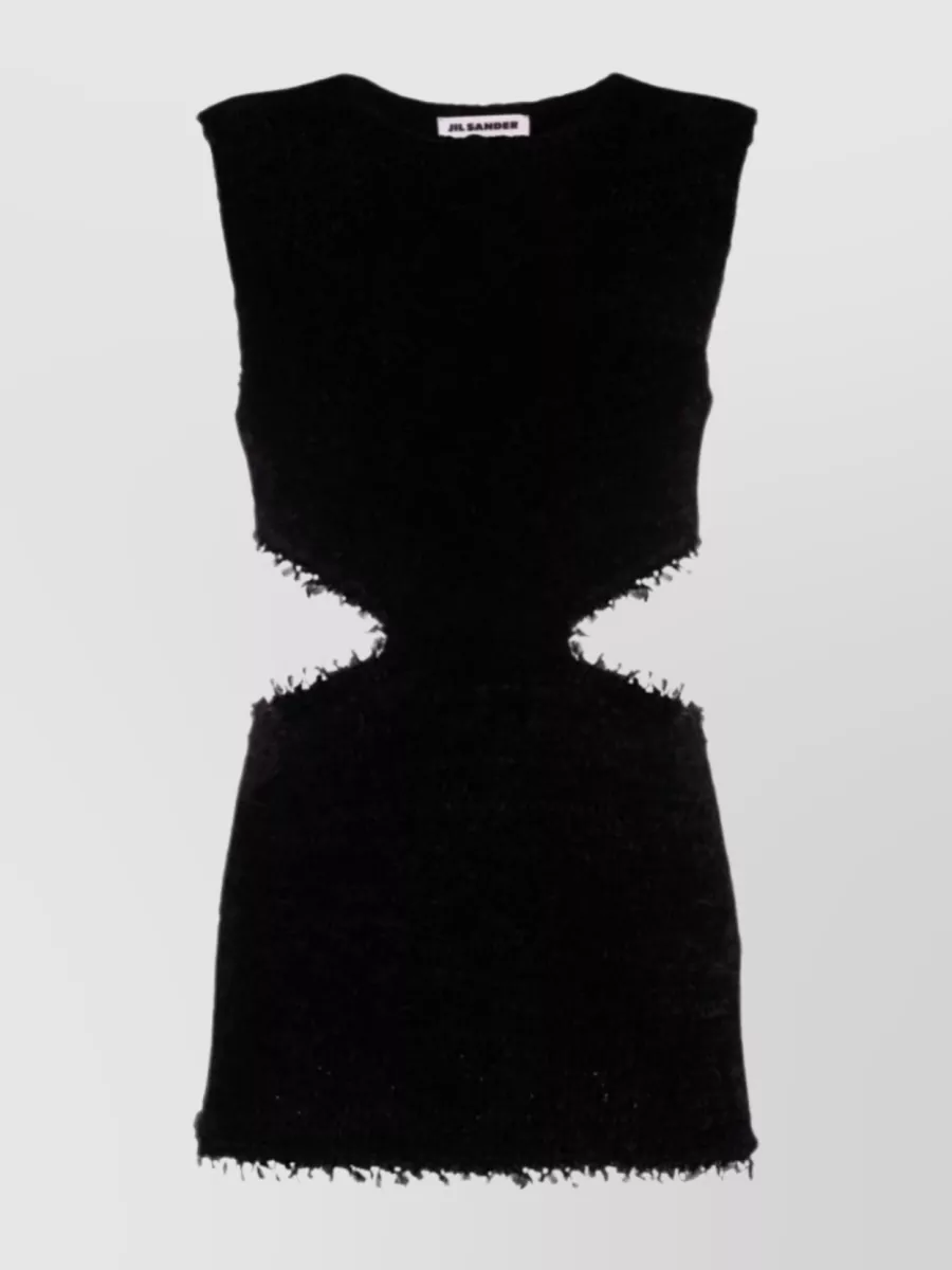 Shop Jil Sander Cut-out Neck Sleeveless Dress In Black