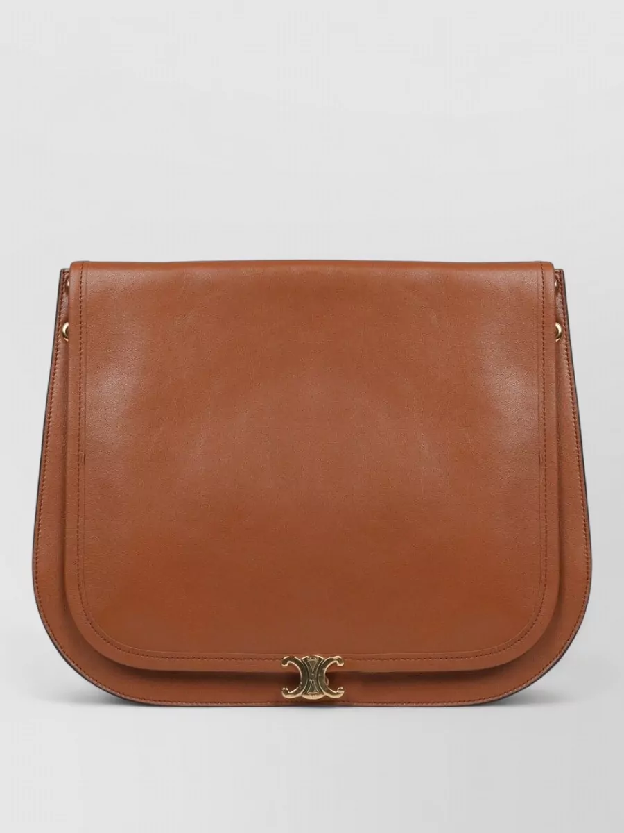 Celine lamb leather saddle cross-body bag