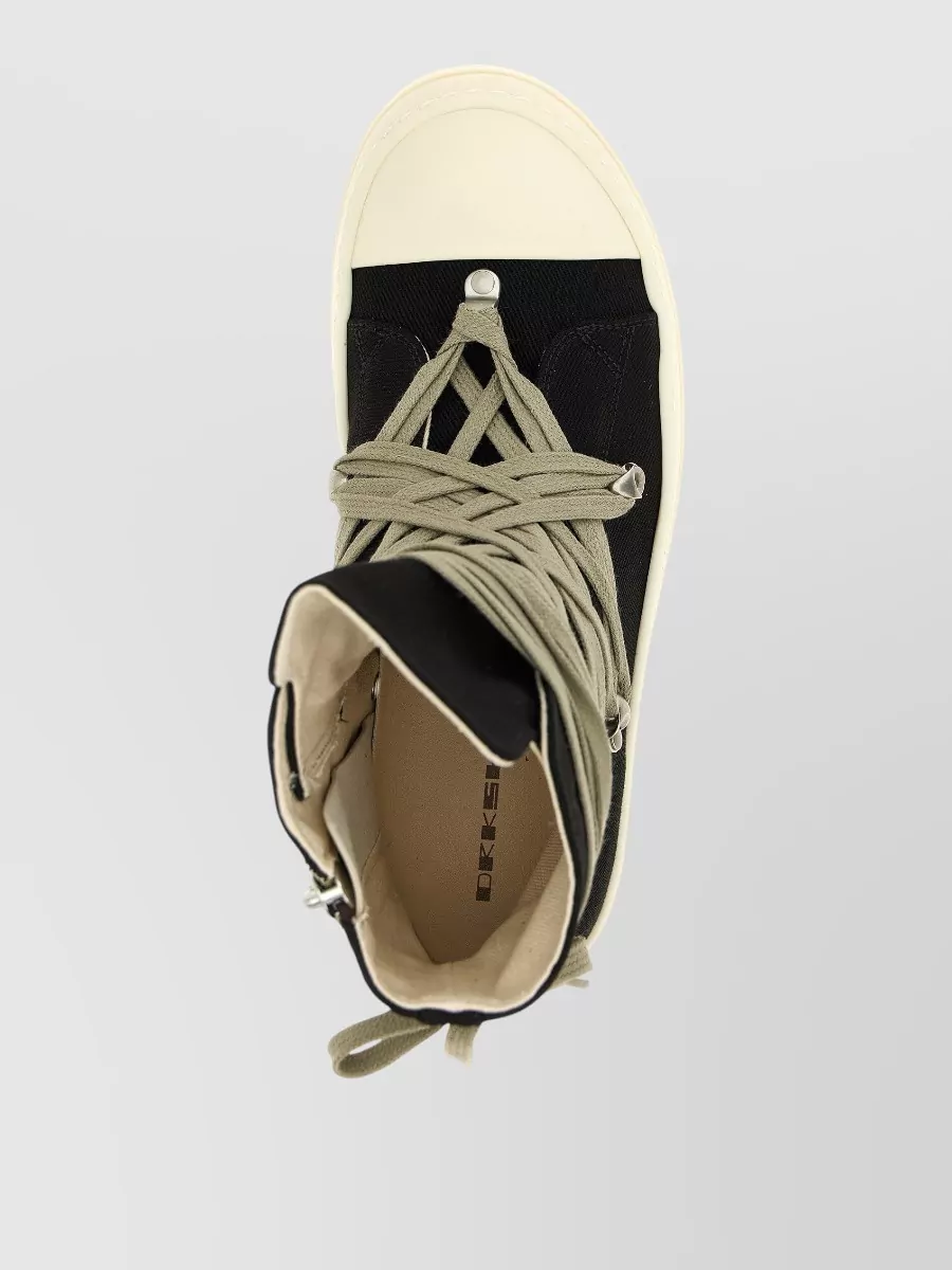 Rick Owens Drkshdw Megalace High Top Sneakers Round Toe