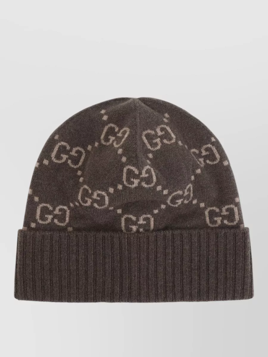 Gucci Soft Textured Ribbed Cuff Hat