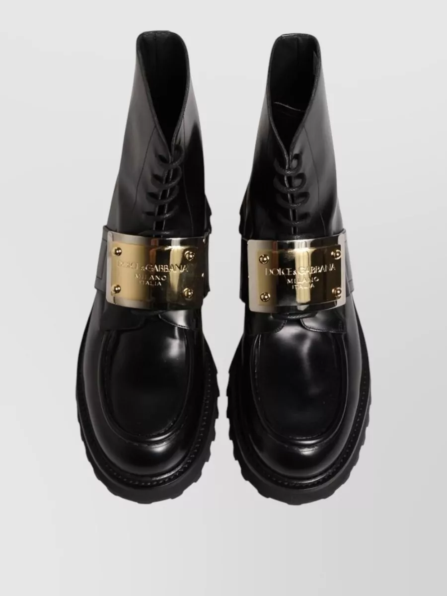 Dolce&Gabbana Leather Lace Up Boots