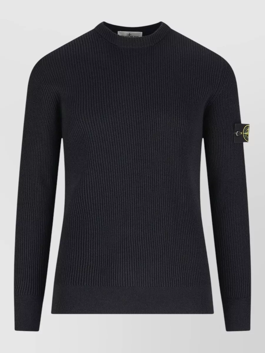 Stone Island virgin wool ribbed regular-fit crewneck sweater
