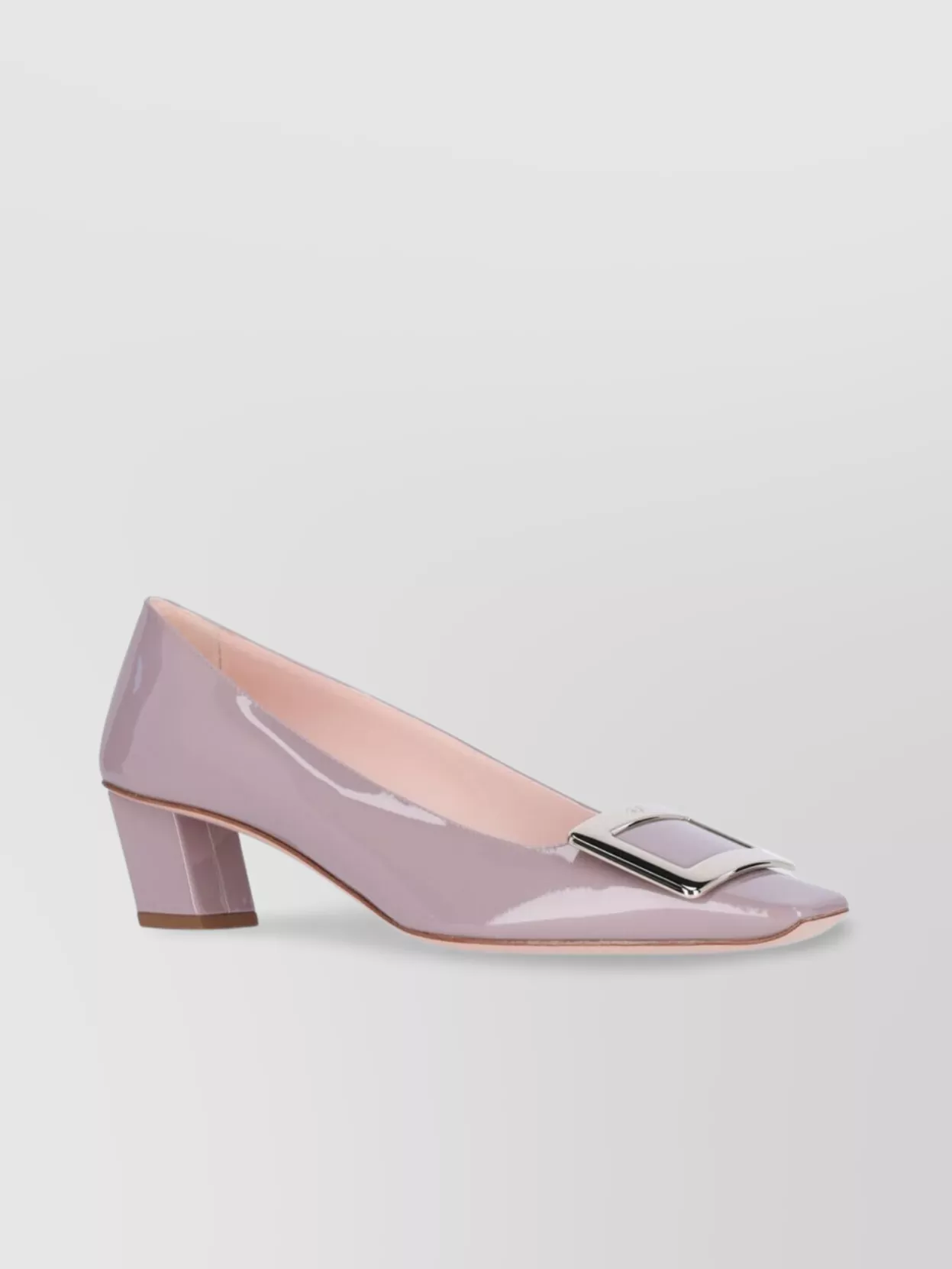 Roger Vivier Chunky Heel Buckle Patent Square Toe