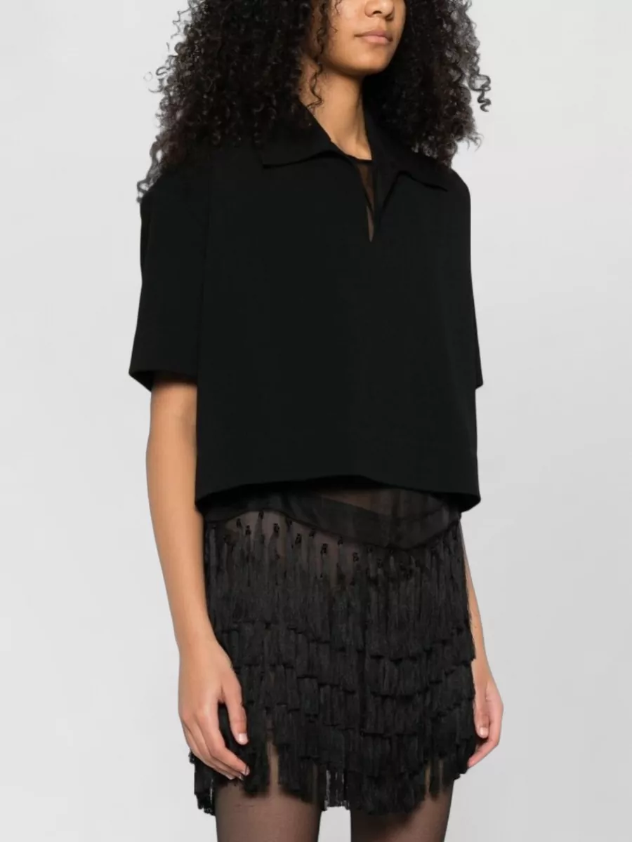 Jil Sander Collared Cropped Short Sleeve Polo Top