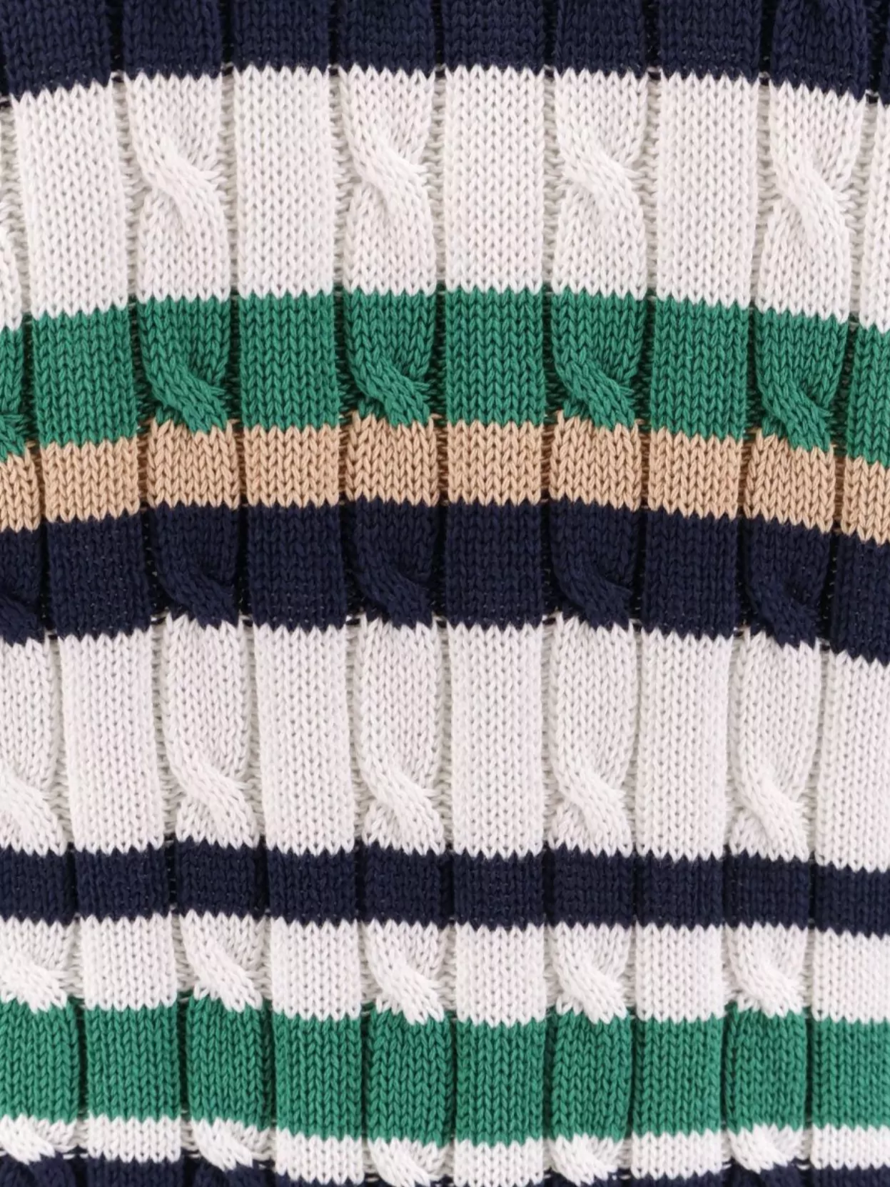 Aspesi Striped Cotton Cable Knit Sweater