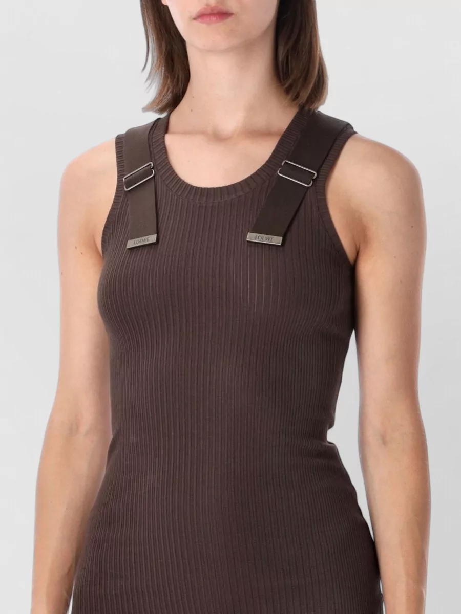 Loewe Ribbed Sleeveless Slim-Fit Knee-Length Dress