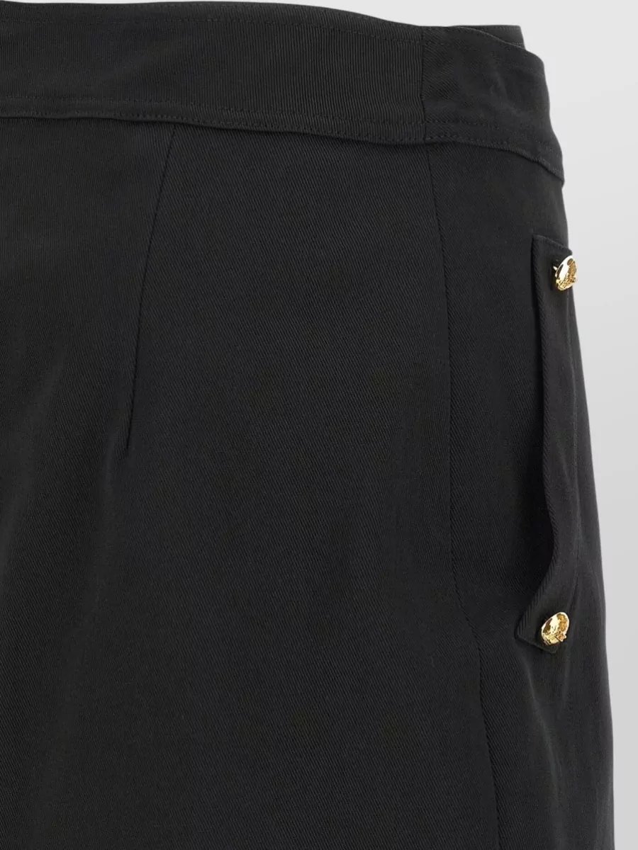 Elisabetta Franchi Asymmetric Mini Skirt Featuring Jewel Buttons