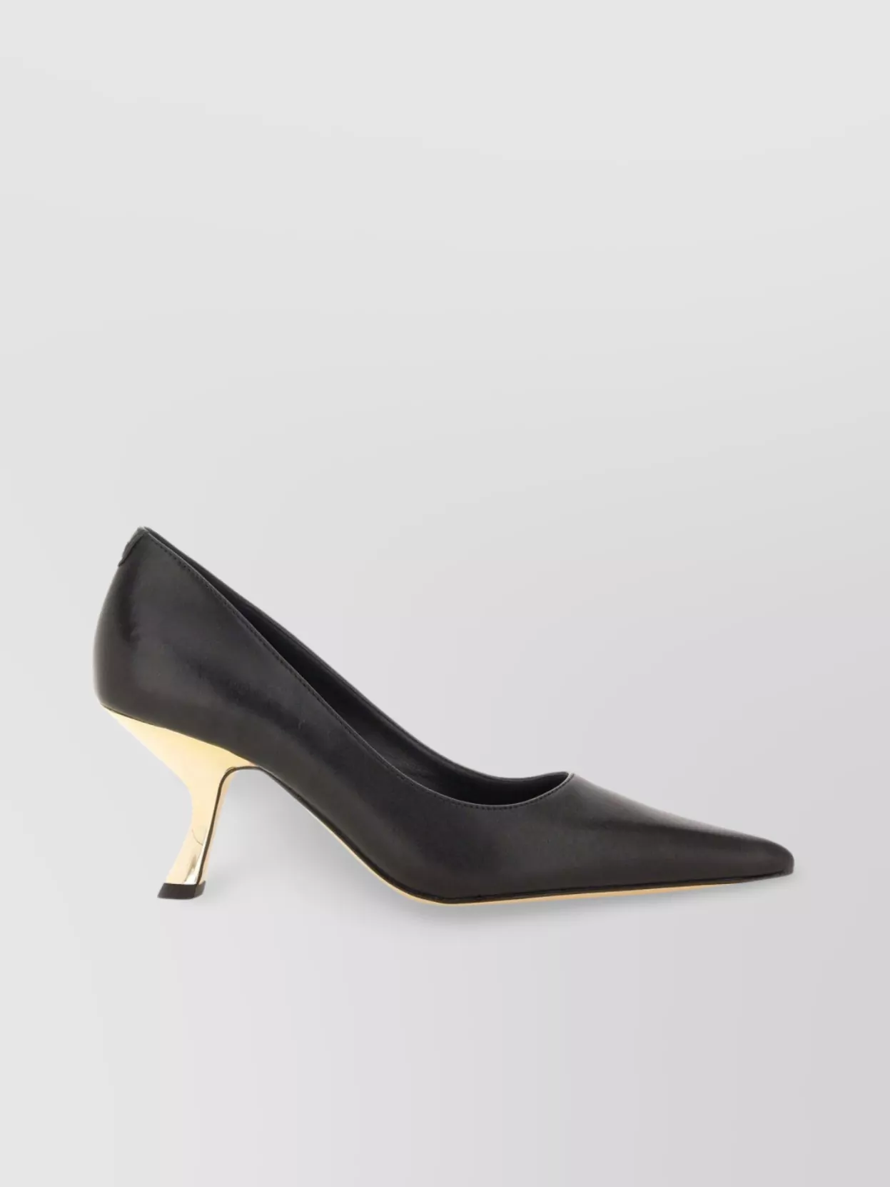 Michael Kors "Moon" Pointed Toe Gold-Tone Heel Pumps