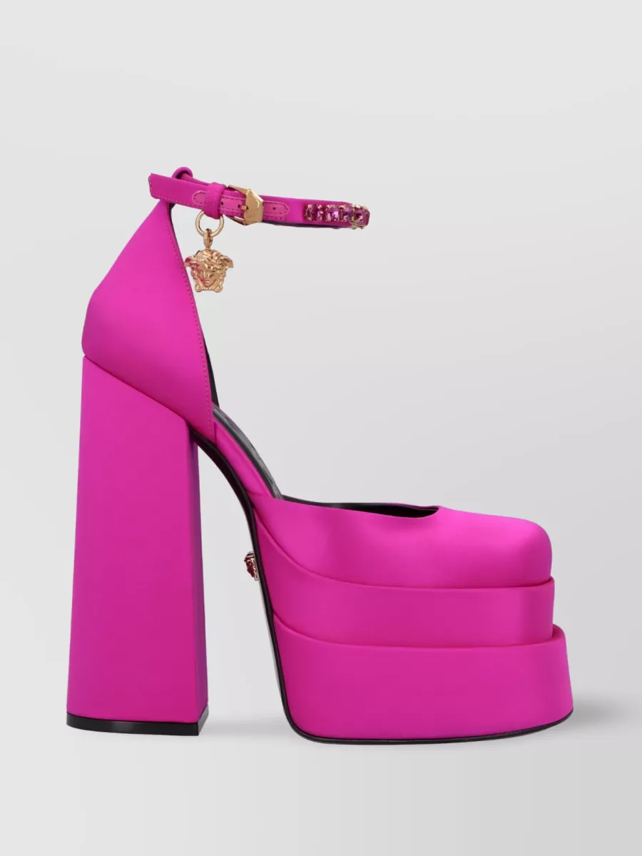 Shop Versace Medusa Aevitas Statement Pumps In Pink
