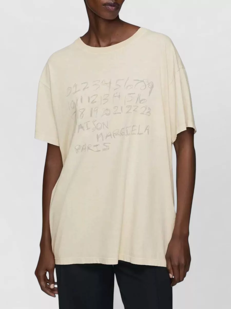 Maison Margiela Number Print Graphic Relaxed Fit T Shirt
