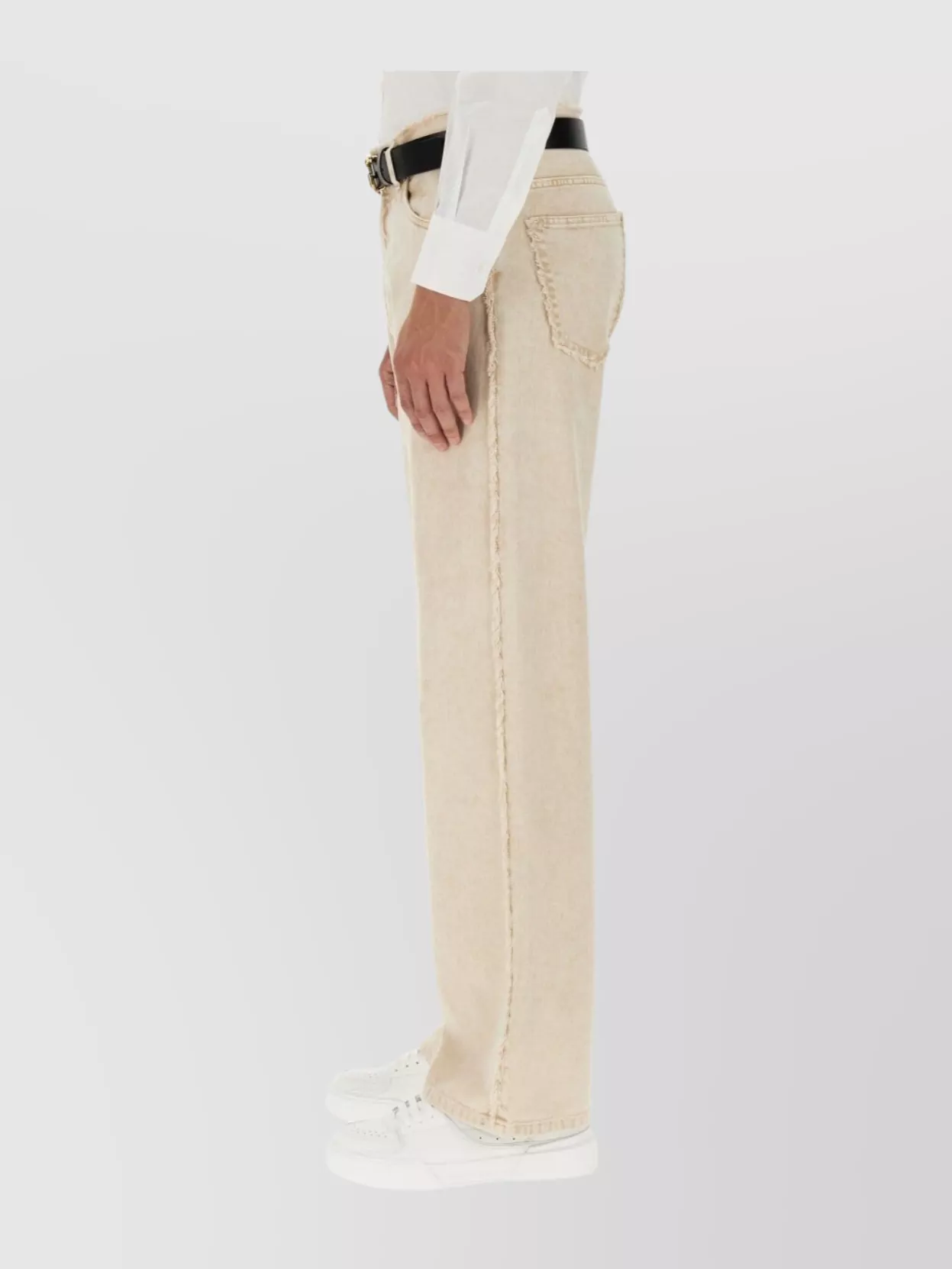 Dolce&Gabbana Denim Trousers With Belt Loops And Frayed Edges